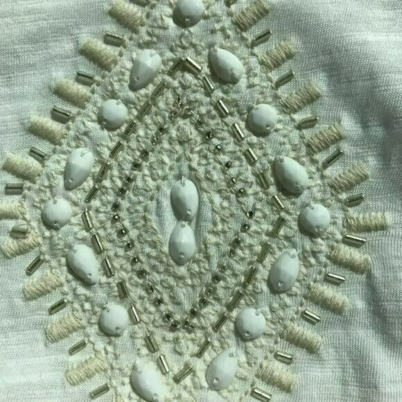 Style & Co NWOT Bohemian Style Tank Top Dressy Cotton Women's Size Medium Ivory - Picture 4 of 7